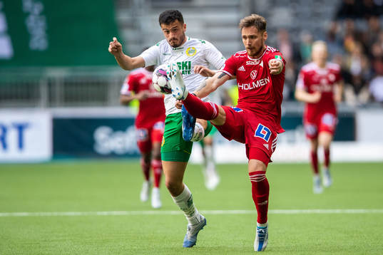 Hammarbys Astrit Selmani och IFK Norrköpings Linus