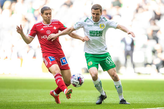 IFK Norrköpings Eman Markovic och Hammarbys Jeppe Andrup