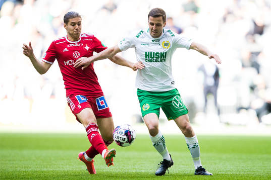 IFK Norrköpings Eman Markovic och Hammarbys Jeppe Andrup