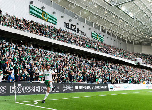 Hammarbys Nahir Besara med en hörna