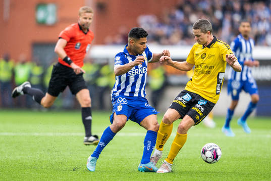 IFK Göteborgs Hosam Aiesh och Elfsborgs André Ibsen Rømer