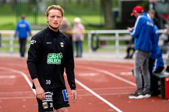 Varbergs Joel Sundström före fotbollsmatchen i