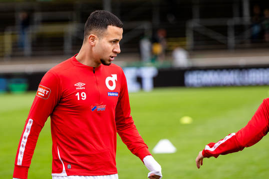 Degerfors Abdelrahman Saidi före fotbollsmatchen i
