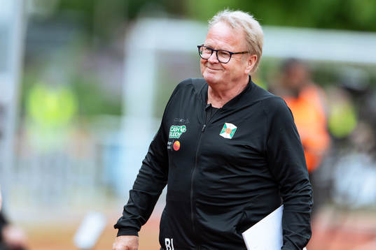 Varbergs lagledare Bo Larsson före fotbollsmatchen i