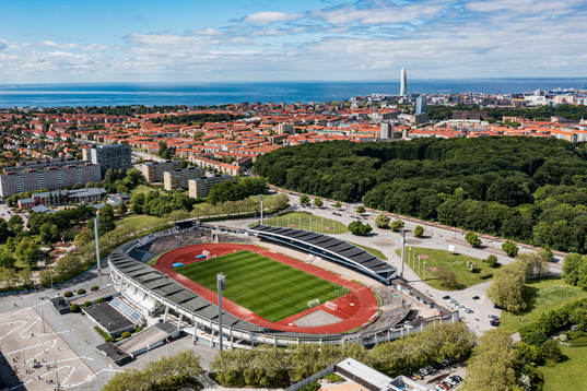 Drönarbild över Malmö Stadion