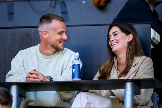 Malmö FFs Eric Larsson och sambon Therése Giza  på