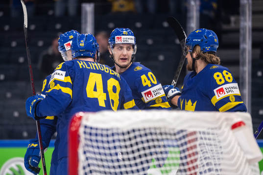 Jacob Peterson of Sweden celebrates 1-0