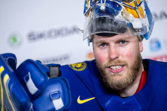 Goaltender Magnus Hellberg of Sweden