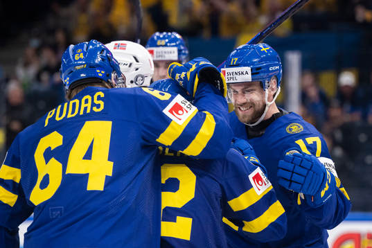 Jonathan Pudas, Max Friberg and Oskar Lang of Sweden