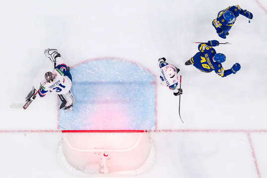 Anton Bengtsson and Carl Klingberg of Sweden celebrate a
