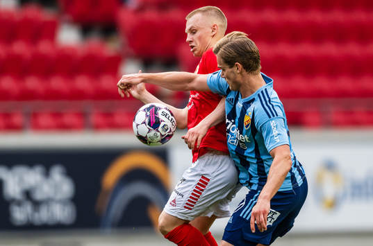 Kalmars Isak Jansson och Djurgårdens Hampus Finndell