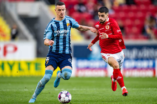 Djurgårdens Haris Radetinac och Kalmars Noah Shamoun