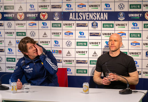 Djurgårdens tränare Thomas Lagerlöf och Kalmars tränare