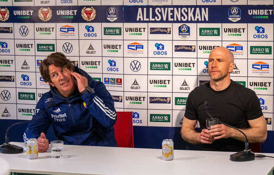Djurgårdens tränare Thomas Lagerlöf och Kalmars tränare