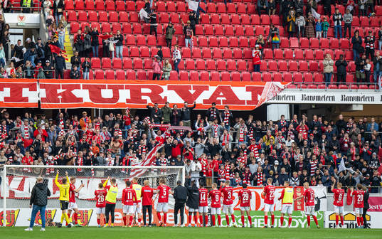 Kalmars spelare jublar