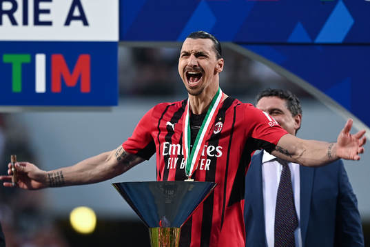 Zlatan Ibrahimovic of Milan celebrates