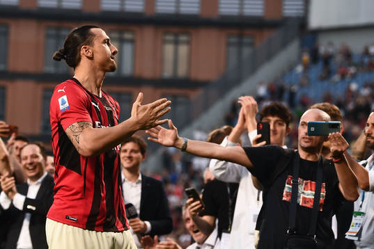 Zlatan Ibrahimovic of Milan celebrates
