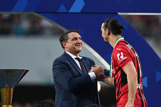 Zlatan Ibrahimovic of Milan celebrates