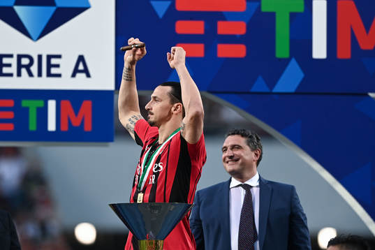 Zlatan Ibrahimovic of Milan celebrates