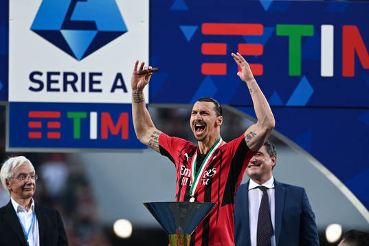 Zlatan Ibrahimovic of Milan celebrates