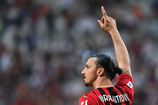 Zlatan Ibrahimovic of Milan celebrates