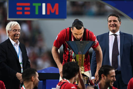 Zlatan Ibrahimovic of Milan celebrates
