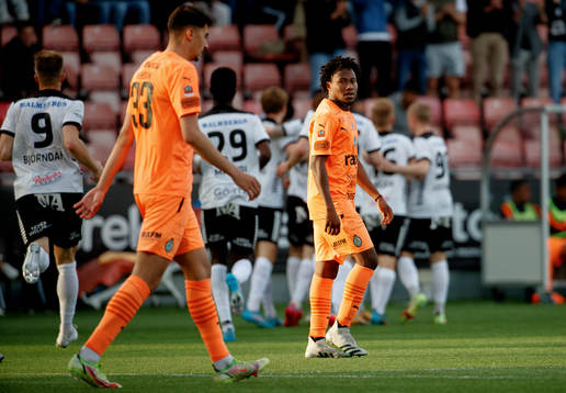AFC Eskilstunas Abdul-Halik Hudu deppar vid 1-0 målet