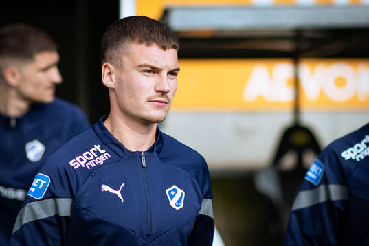 Halmstads Samuel Kroon före fotbollsmatchen i Superettan
