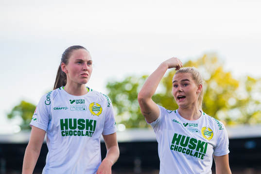 Hammarbys Vilde Hasund och Emma Jansson deppar