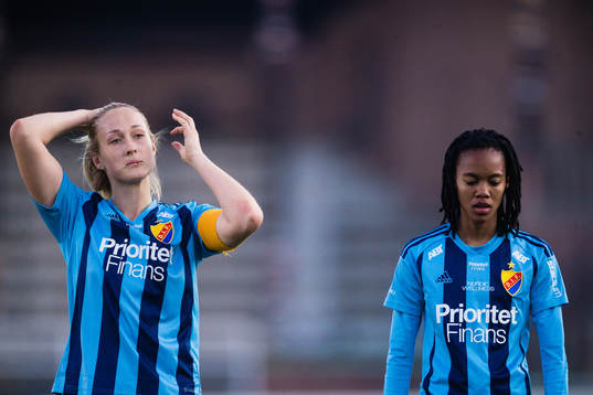 Djurgårdens Sanna Kullberg och Linda Maserame Motlhalo