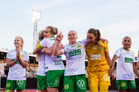 Hammarbys Adelina Engman, Eva Nyström, Ellen Gibson,