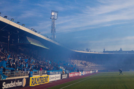 Stockholms stadion med rök