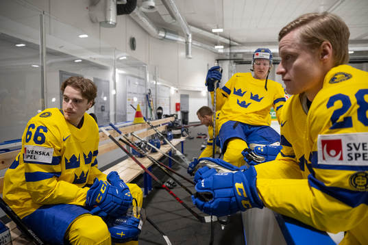 Nils Åman, Rasmus Dahlin and Anton Bengtsson of Sweden at