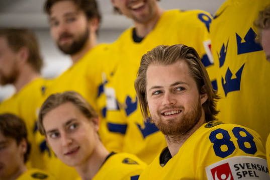 William Nylander of Sweden at a practice session and team