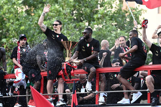 Zlatan Ibrahimovic of Milan celebrates
