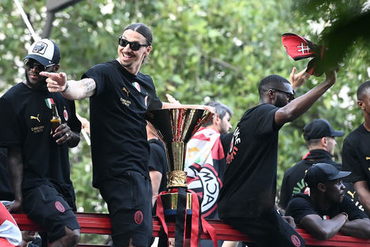 Zlatan Ibrahimovic of Milan celebrates