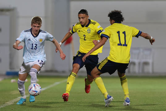 Elison Makolli and Malïk Mokédé of Sweden
