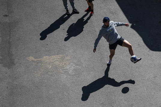 William Nylander of Sweden play football