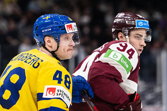 Carl Klingberg of Sweden and Kristians Rubins of Latvia