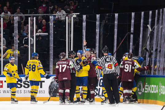 Rasmus Dahlin and Adam Larsson of Sweden