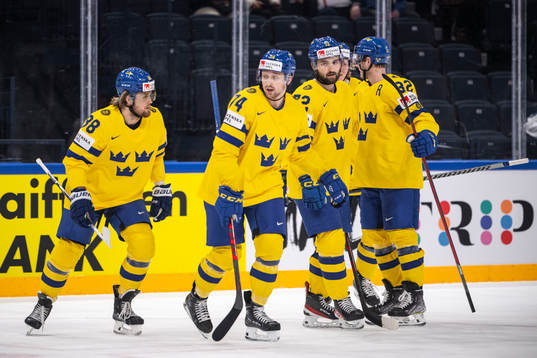 William Nylander of Sweden celebrate the 1-0 goal with