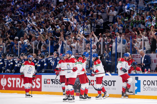 Players of Czech Republic look dejected