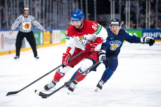 Tomas Kundratek of Czech Republic and Toni Rajala of Finland