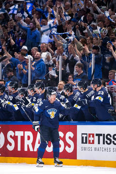 Toni Rajala of Finland celebrates
