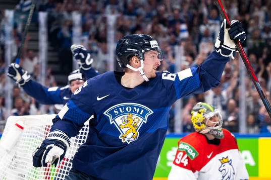 Toni Rajala of Finland celebrates