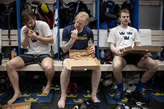 Emil Bemström, Joakim Nordström and Joel Kellman of Sweden