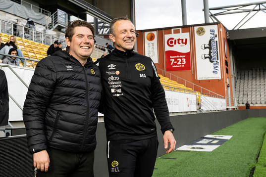 Elfsborgs tränare Nicholas Wallin och Milan Aleksic