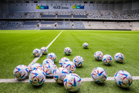 Fotbollar innan en träning