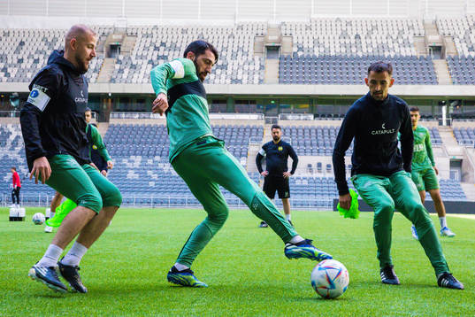 Hammarbys Darijan Bojanic, Nahir Besara och Loret Sadiku