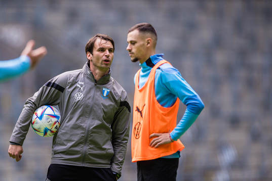 Malmö FFs tränare Milos Milojevic och Malmö FFs Veljko